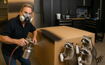Raccoons with Spray Paint?  What can go wrong?!